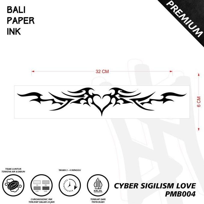 Tato Cyber Sigilism Love PMB004 Premium Stiker Temporary Tatto By Bali Paper Ink irf