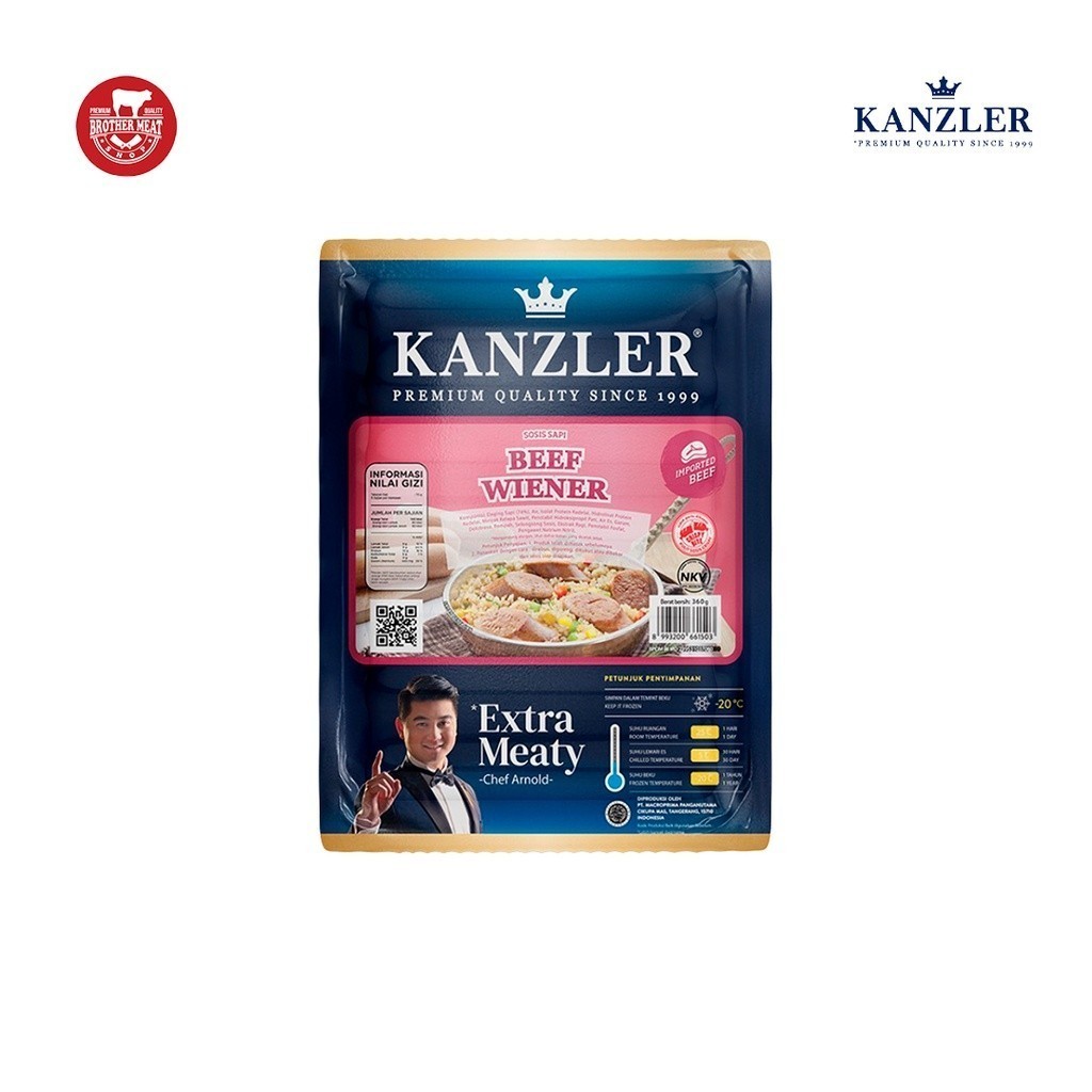 

Kanzler Sosis Beef Wiener 360gr, Halal