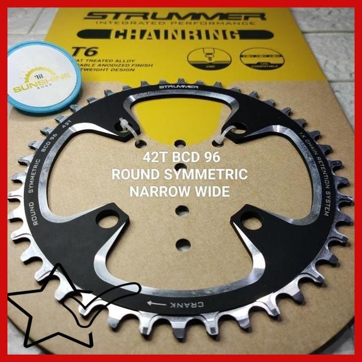 [LSS] CHAINRING CRANK STRUMMER 40T 42T BCD 96 ROUND CNC SEPEDA MTB ROADBIKE