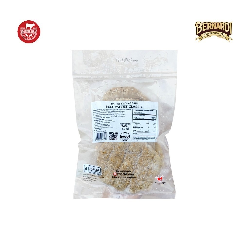 

BERNARDI Beef Patties Classic 240gr, Daging Burger - Brothermeatshop