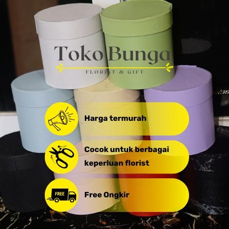 

SALE Bloom Gift Box Bulat D15T16/Box Bulat Bunga/Box Bulat/Round Flower Box/Bloombox Flower hj-64