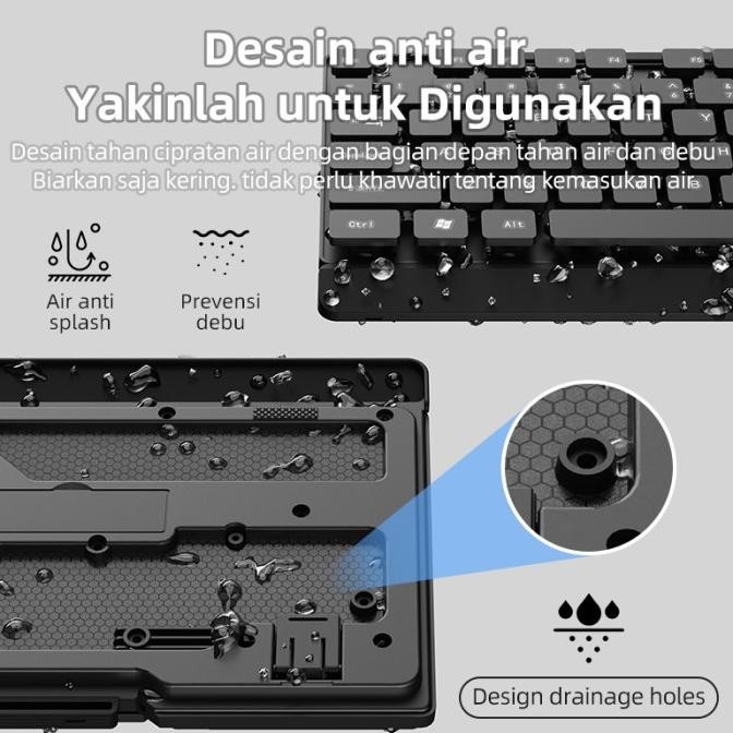 OLYPS Keyboard Wireless 2.4Ghz Laptop Portable Full Size Bass Button untuk PC Laptop L21T