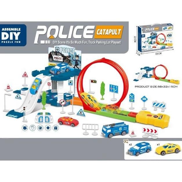 HOT SALE Mainan Mobil Polisi / Truck Catapult Diy Puzzle