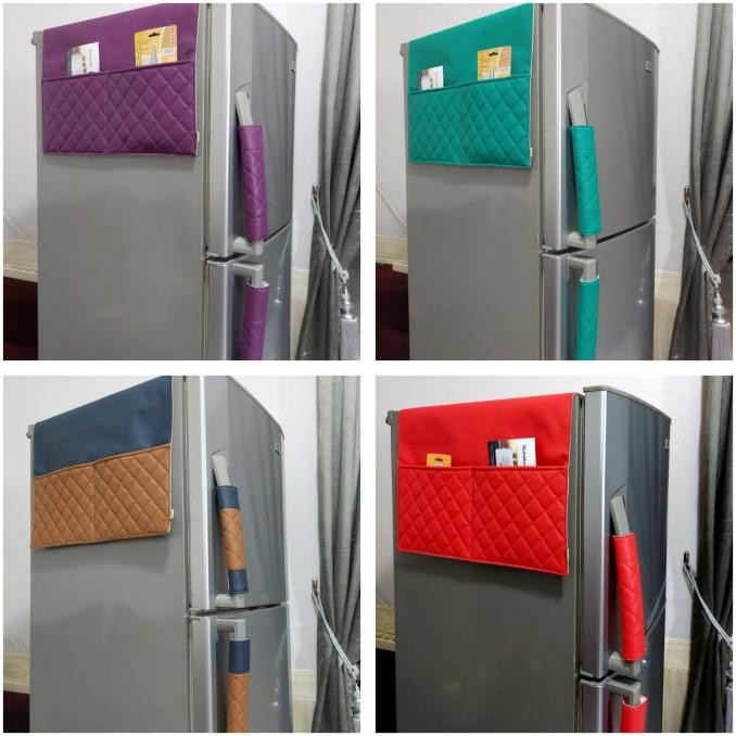 Satu Set Sarung Alas Taplak Kulkas ( 1 Alas + 2 cover Gagang ) Kulit htm