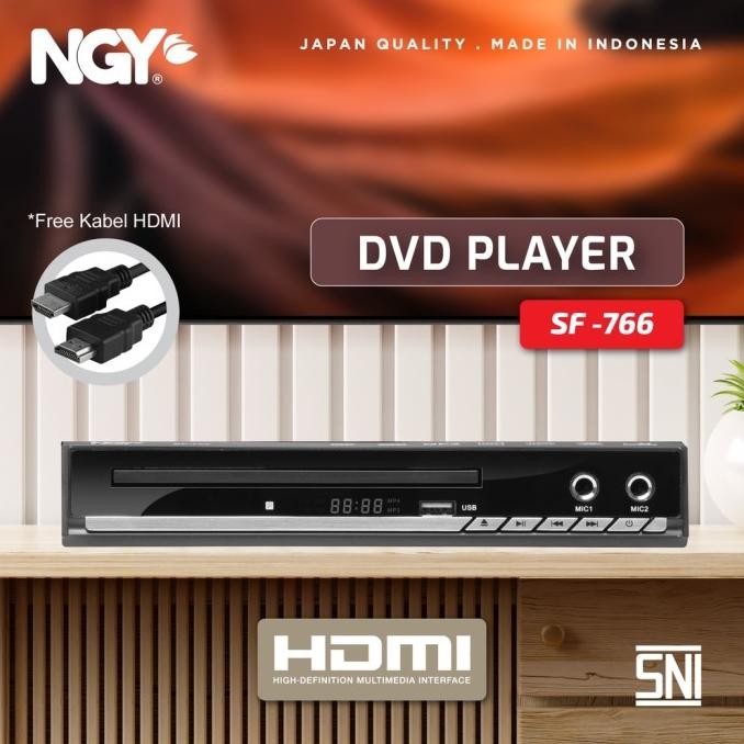 Terlaris NGY DVD Player HDMI Besi Twin Mic Karaoke USB | NGY766 NAGOYA SALE