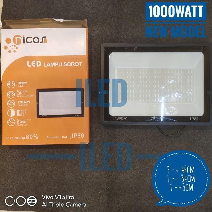 BEBAS ONGKIR - Lampu Tembak Sorot LED 1000w 1000 watt HPIT 2000w IP65 Lapangan Parkir