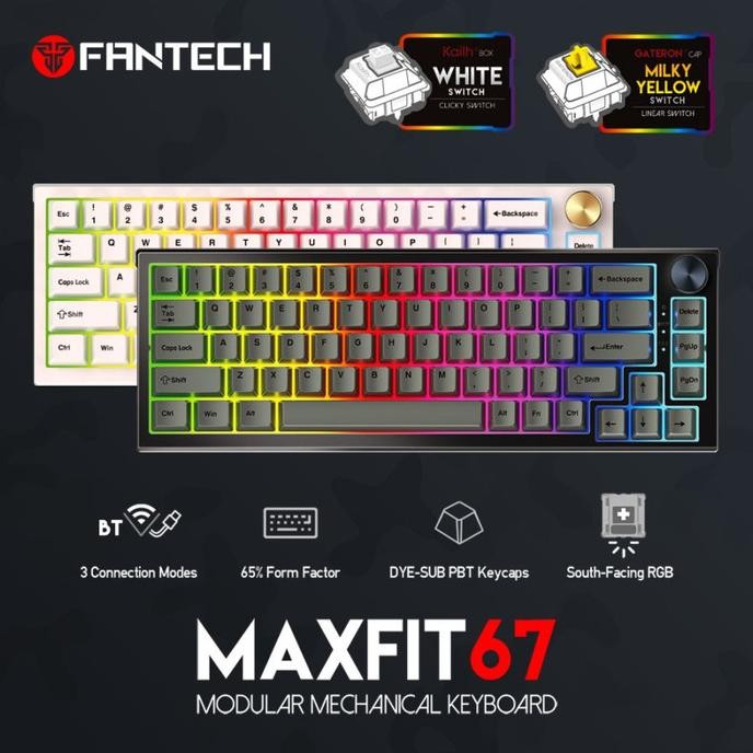 TERMURAH - FANTECH MAXFIT67 MK858 WIRELESS MECHANICAL KEYBOARD GAMING MAXFIT 67