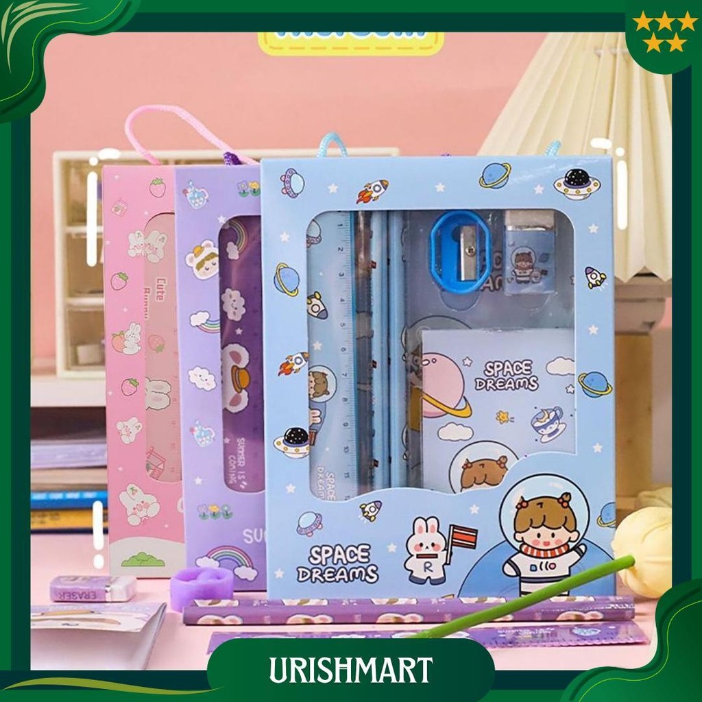 

Morsom - Alat Tulis Set 6 In 1 Stationery Set Lucu Karakter Set Perlengkapan Alat Tulis Sekolah Anak-Anak Tk Souvenir Ori