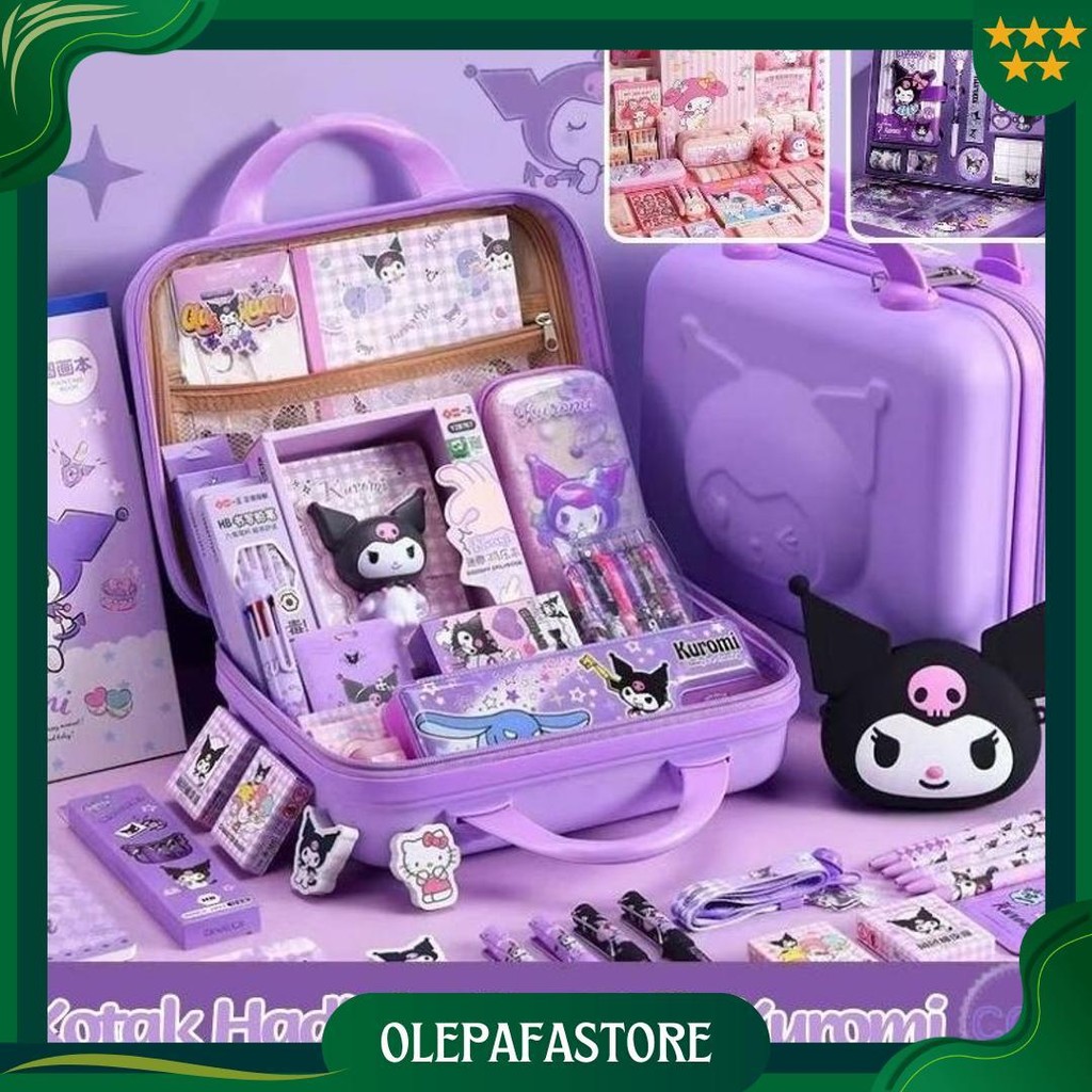 

[Cod] Kuromi Full In 1 Kotak Pensil Stationery Set Hadiah Anak Sekolah / Lucu Kotak Pensil Alat Tulis Set Murah Cod