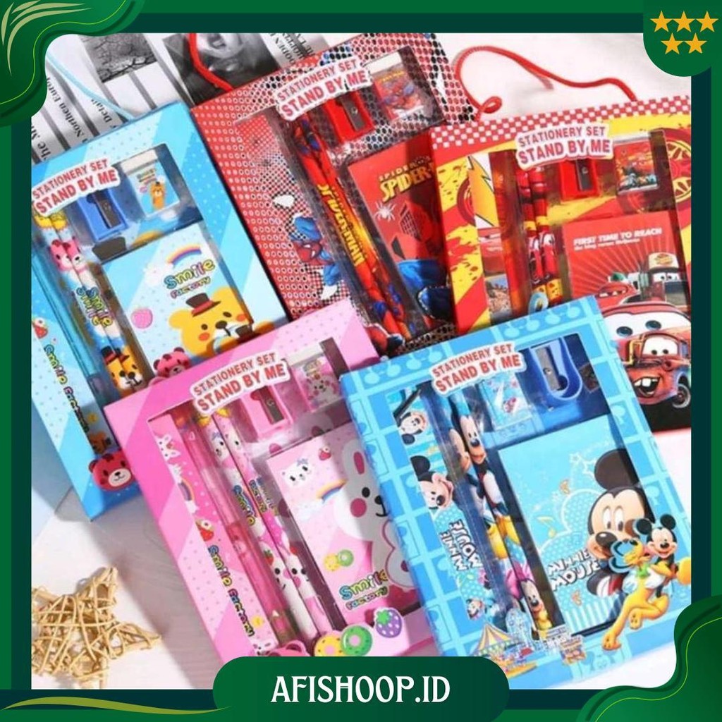 

Study Set/ Stationery Set/ Paket Alat Tulis Anak 6In1 + Notes/ Perlengkapan Alat Tulis Set Kotak Box Souvenir Anak/ Alat Tulis Set Karakter Lucu Anak Cowok Cewek Random Cod