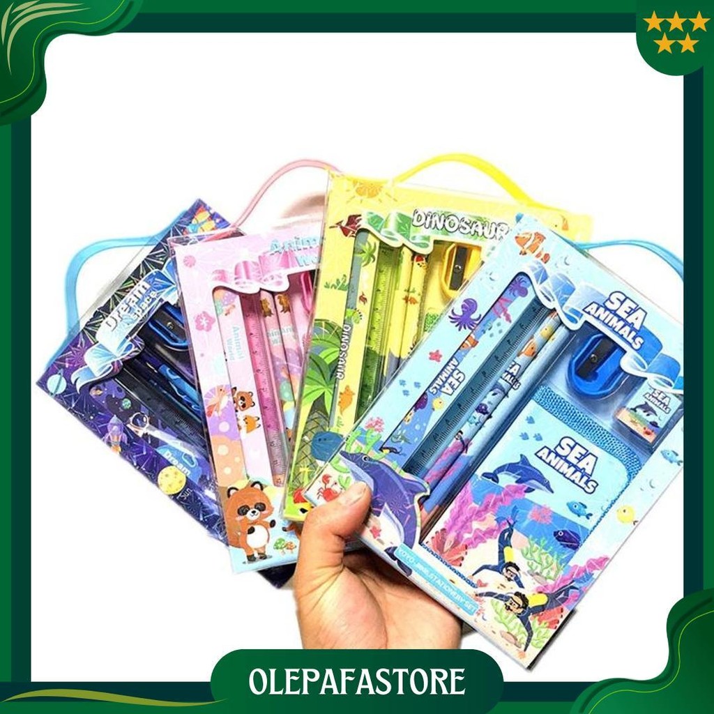 

2011 Stationary Set Kotak Pensil Anak Set Stationery Alat Tulis Kotak Pensil Karakter Ori