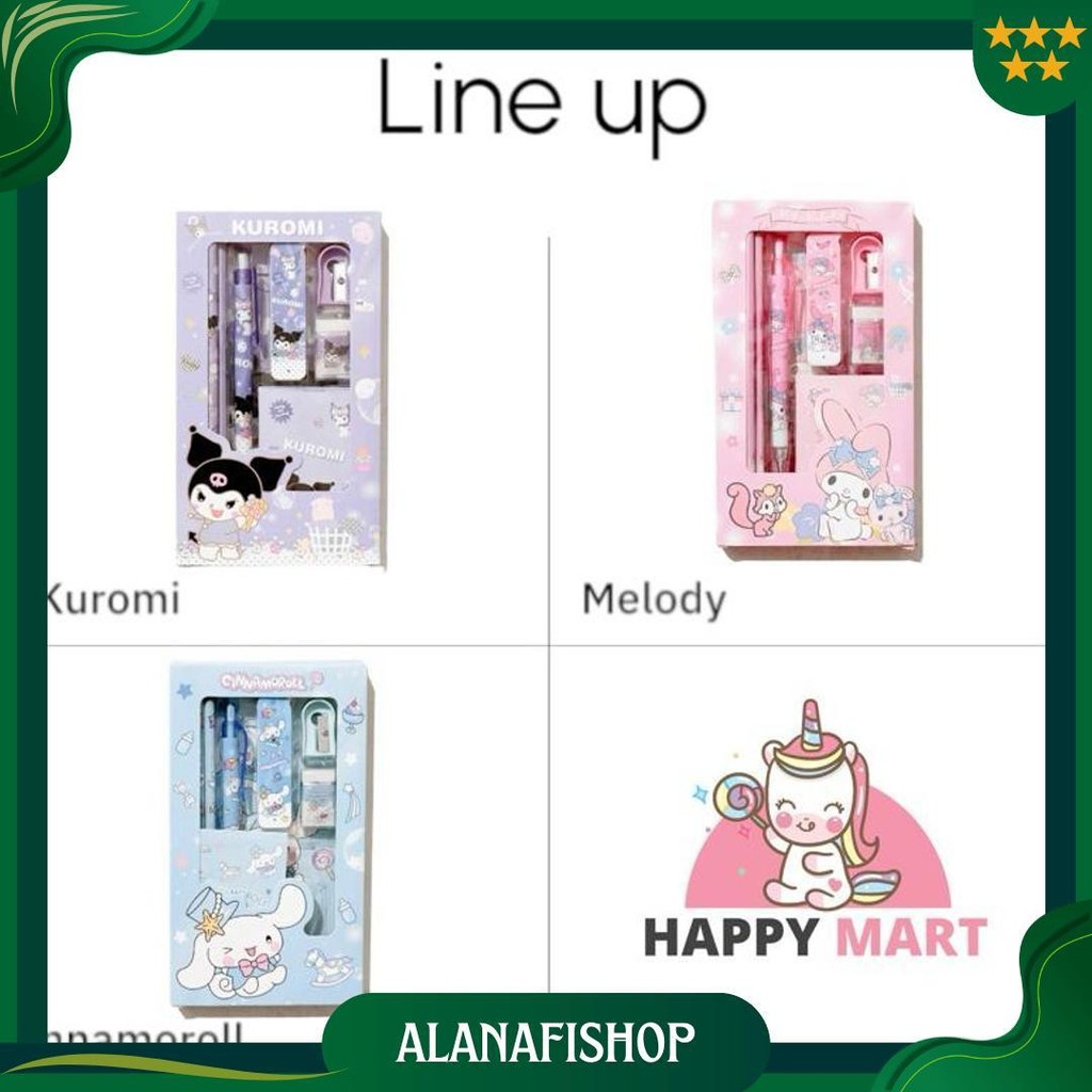 

Pensil Mekanik Set Notes With Box Kuromi / Cinnamoroll / Melody Ori