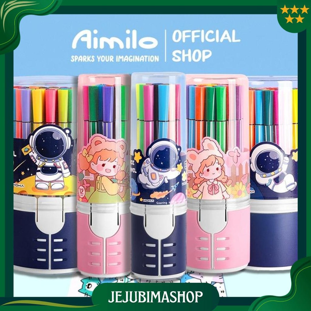 

Aimilo Spidol Warna Warni 1 Set Hexagonal Watercolor Marker Pen 12/24 Warna Promo