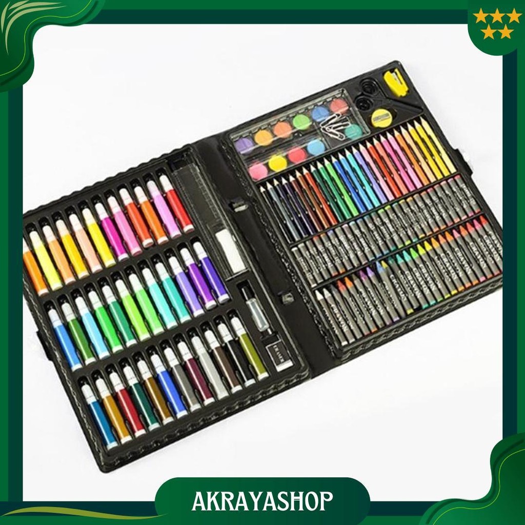 

150 Pcs Crayon Alat Lukis Anak Pensil Warna Cat Air Perlengkapan Menggambar Melukis Mewarnai Set Art Full Set Pc Krayon 150Pcs 150Pc Pastel Pena Cat Air Kuas Sale