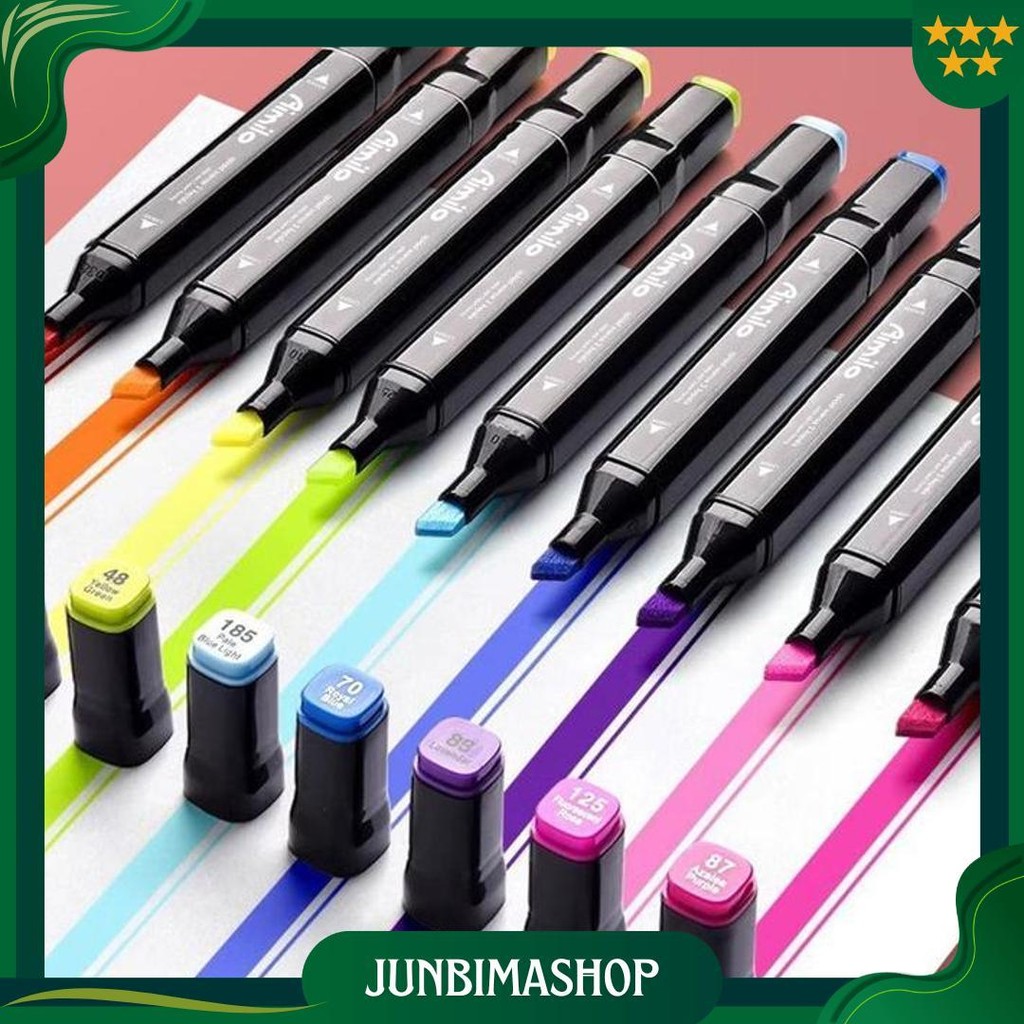 

Aimilo Spidol Warna Warni 1 Set Sketch Marker 2 Tips Kartun Marker Set 24/36/48/60/80 Warna Cod