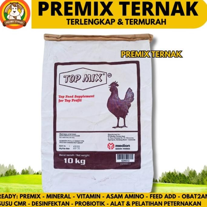 TERMURAH - TOPMIX TOP MIX 10 KG (1 SAK) MEDION - Suplemen Penggemuk Ayam Tingkatkan Produksi Telur T