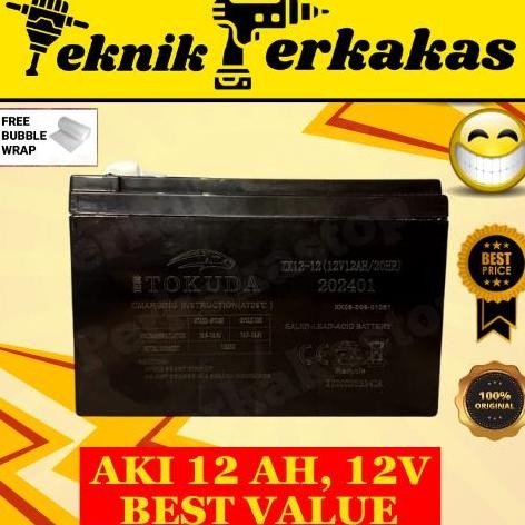Aki Baterai Kering 12V 12AH TOKUDA Aki Kering 12 amper 12V
