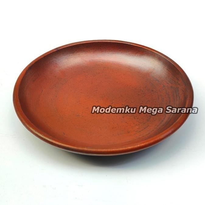 eqw-68 Cobek Tanah Liat Jumbo Diameter 30 cm - Piring Saji Gerabah Besar Tahan Panas Cowek Coek Cowe