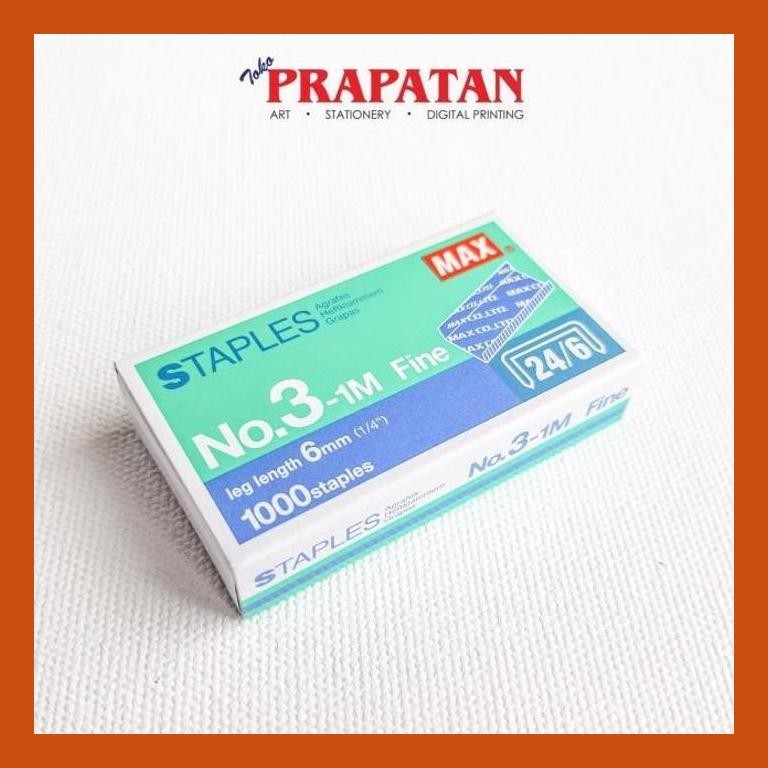 

[ PERALATAN LUKIS / GAMBAR ] ISI STAPLES MAX NO 3-1M (24/6) / REFILL STAPLER COD