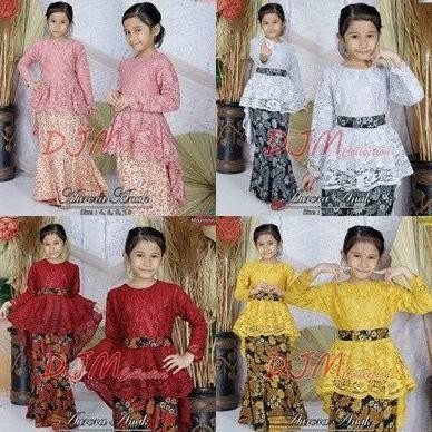 GHJ SETELAN KEBAYA ANAK PERMPUAN 3-11TAHUN + ROK KEBAYA /  SET KEBAYA ANAK AURORA BROKAT / BRUKAT AN
