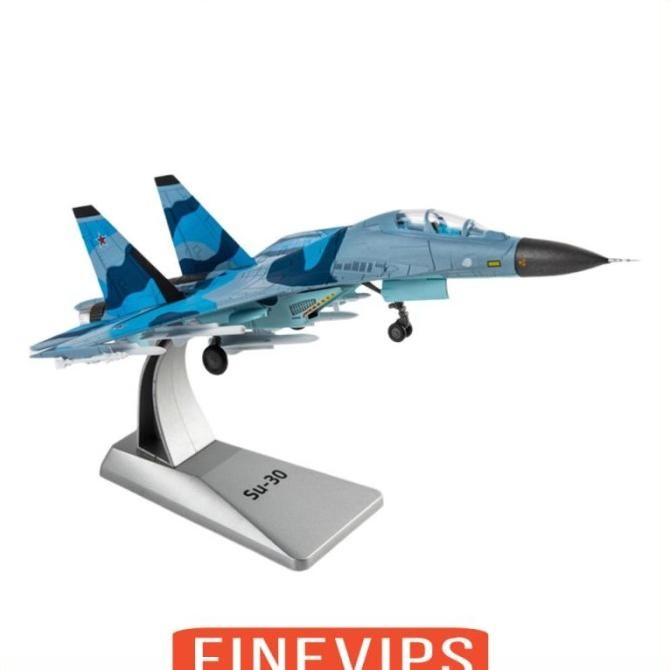 Miniatur Diecast Pesawat Tempur Su-30 Skala 1 / 100 Untuk