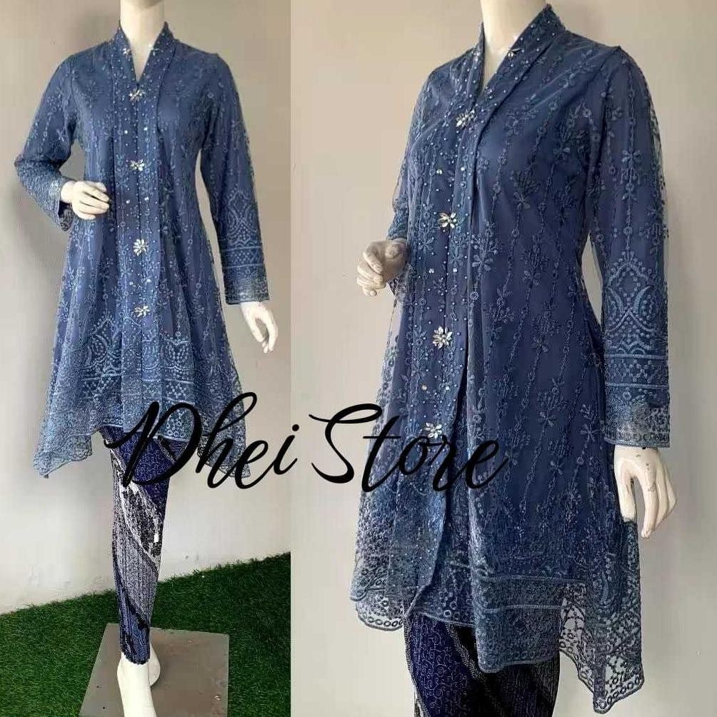 Promo  Kebaya Kartini / Dress Kebaya Modern Elegan Bordir Payet / Kebaya Wisuda Tille Etnik Glitter 