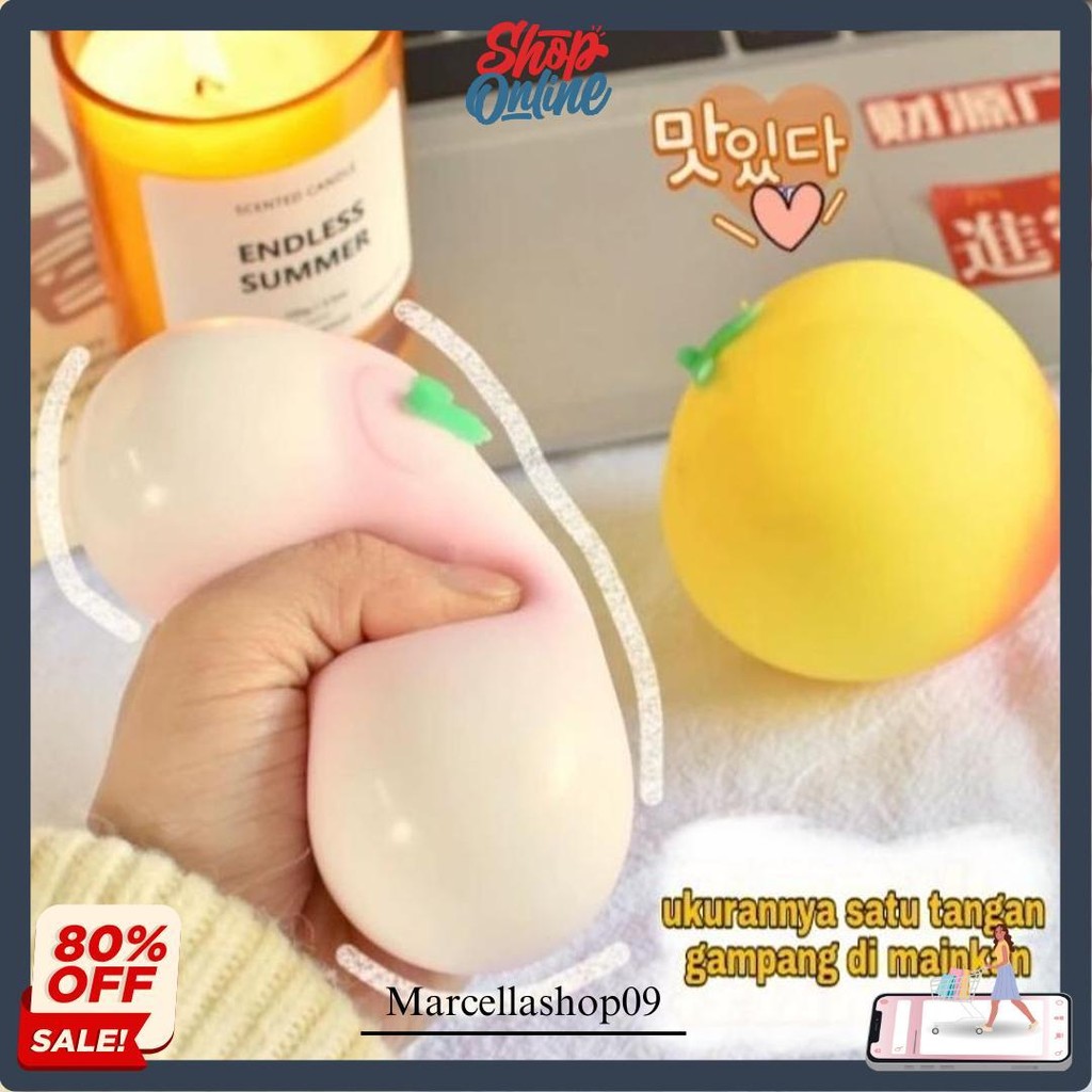 Mainan Squishy Antistress Bentuk Buah Peach Squishy Pencet-Pencet Squishy Jumbo Squishi Lucu Squishy