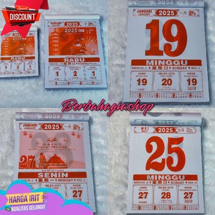 

TODAY KALENDER CALENDAR CHINA ROBEK HARIAN TAHUN 2025 UKURAN SEDANG CINA NEW