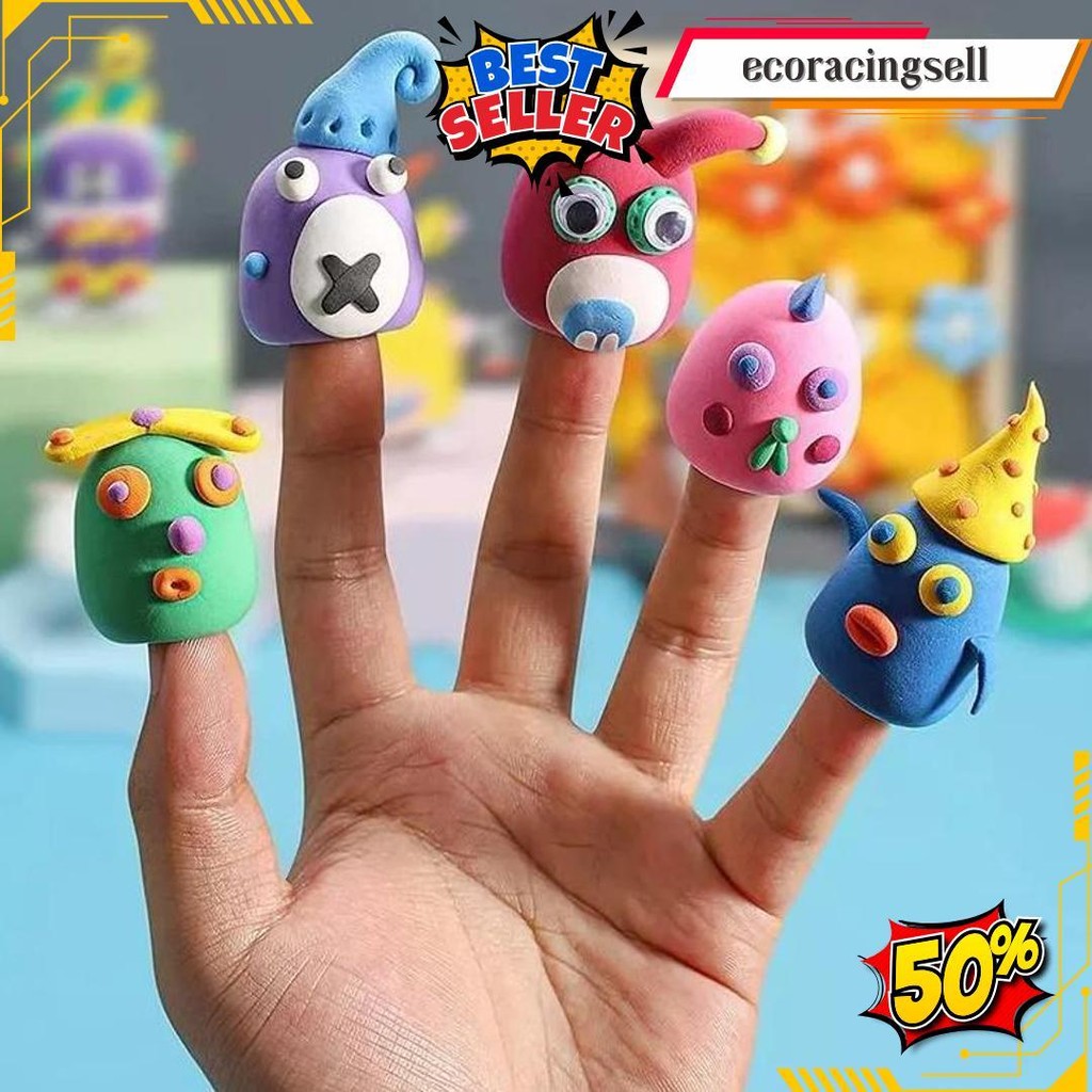 Paus Biru Medan - Clay Mainan Anak Isi 12Pcs Edukasi Slime Clay Dough Colour Play - Bestseller Terla
