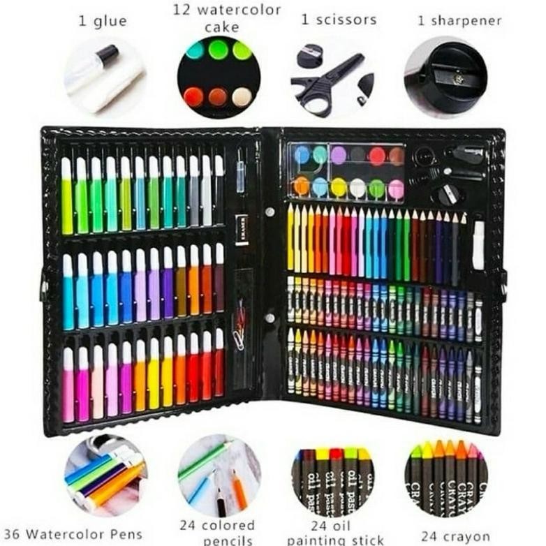 

rt-69 PENSIL WARNA 1SET - PENSIL WARNA SET CRAYON COLOURING SET isi 150PCS ART Sale