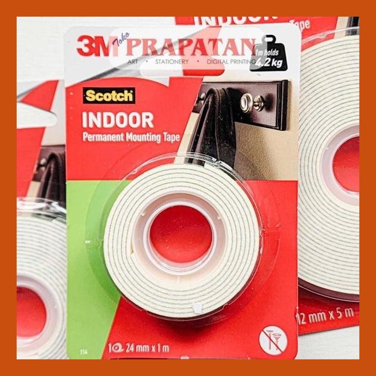 

[ PERALATAN LUKIS / GAMBAR ] SCOTCH INDOOR PERMANENT MOUNTING TAPE 24MMX1M GOOD QUALITY