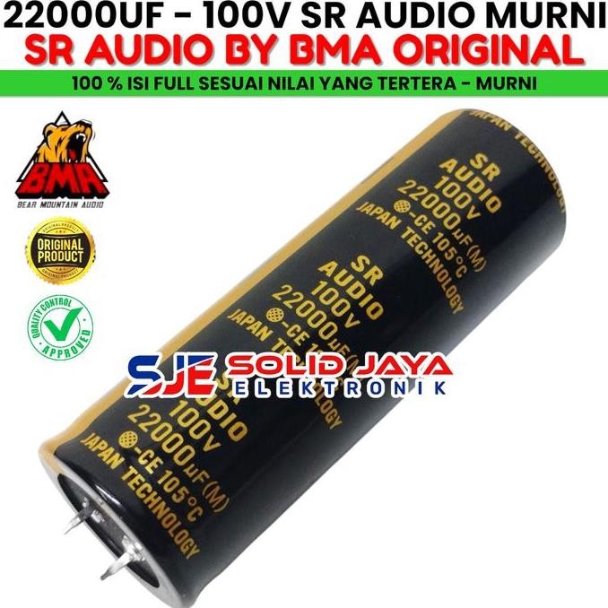 CAPASITOR ELKO 22000 UF 100 V SR AUDIO BMA MURNI ASLI ELCO SR AUDIO 22000UF 100V ELKO CAPASITOR KAPA