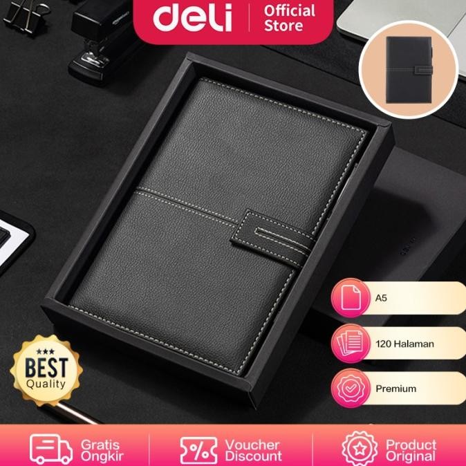

Deli Leather Cover Notebook Gift Set Hadiah Buku Catatan A5 EN139L