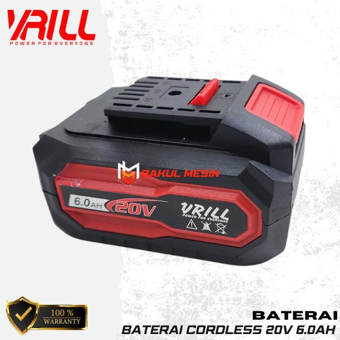 TERBARU - Baterai Cordless 20V 6.0AH VRILL