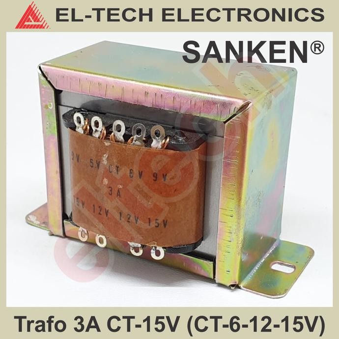 SANKEN 3A CT 15V Trafo Transformator Power Supply Catu Daya