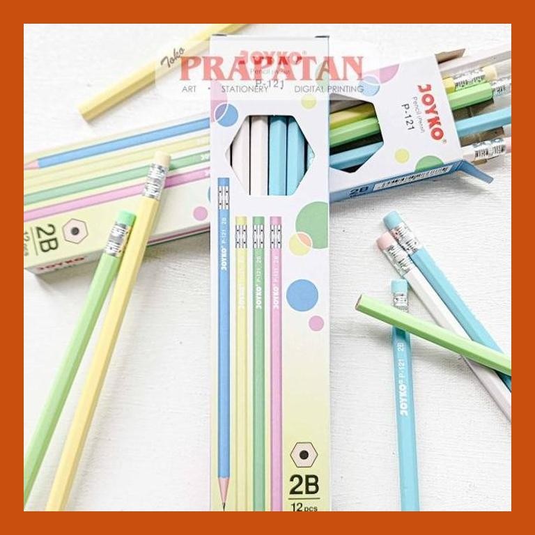 

[ PERALATAN LUKIS / GAMBAR ] PENSIL TULIS P-121 JOYKO 2B | 1 BOX ISI 12PCS | WRITING PENCIL SIAP KIRIM