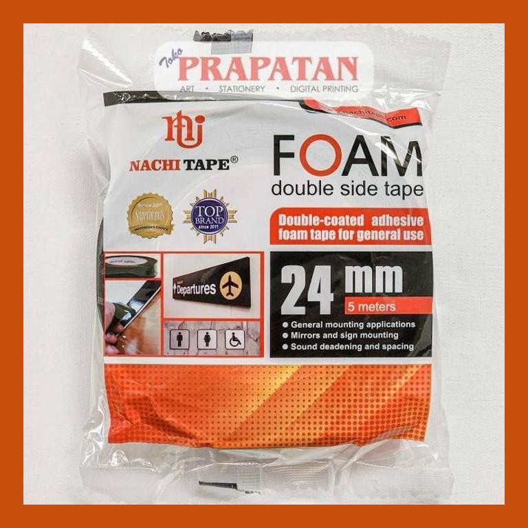 

[ PERALATAN LUKIS / GAMBAR ] NACHI FOAM DOUBLE TAPE 24MM X 5M / ISOLASI DOUBLE TAPE GOOD QUALITY
