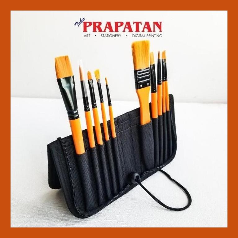 

[ PERALATAN LUKIS / GAMBAR ] KUAS LUKIS SET 10 PCS BS1025NY V-TEC / V-TEC PAINT BRUSH COD