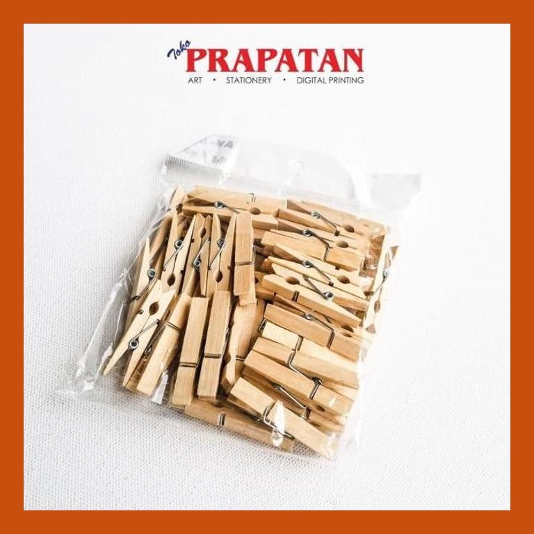 

[ PERALATAN LUKIS / GAMBAR ] PENJEPIT FOTO WOODEN CLIP 35 MM 50 PCS SIAP KIRIM