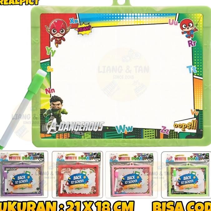 

( BISA COD ) PROMO UKURAN SEDANG Papan Tulis Anak Whiteboard / Mainan Whiteboard / Papan Tulis Hapus / Drawing Board Karakter SNI Murah IDN Product