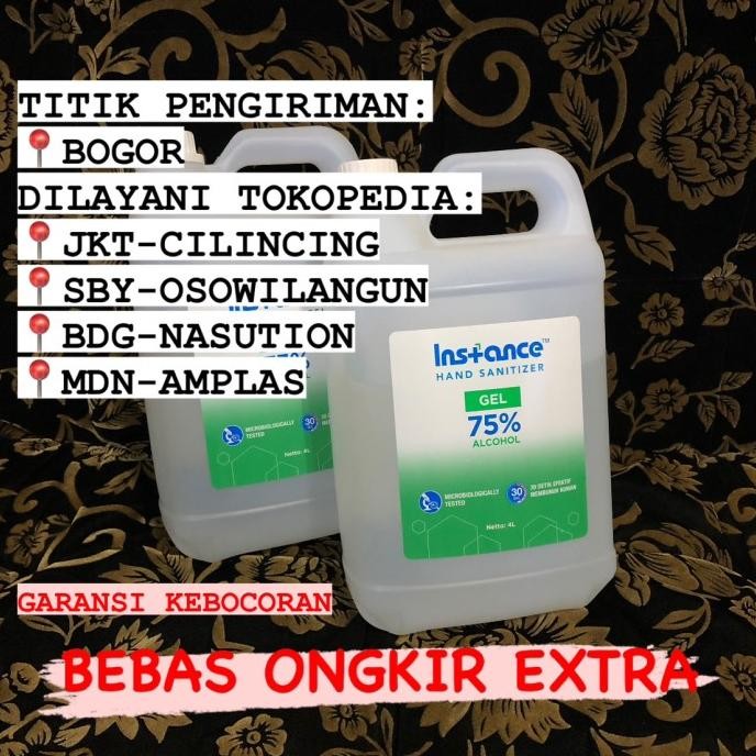 TERBARU - INSTANCE Hand Sanitizer Gel / Jel Refill 4 Liter bukan 5 L