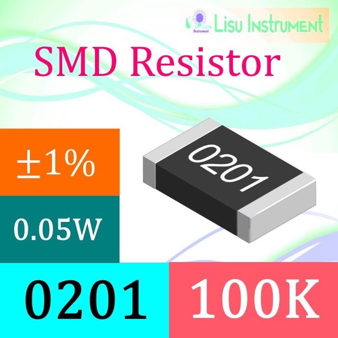 Murah (25) 100K 0201 1% Thick Film Resistors SMD Chip Resistor 1003 100K lisu992 Ayo Beli