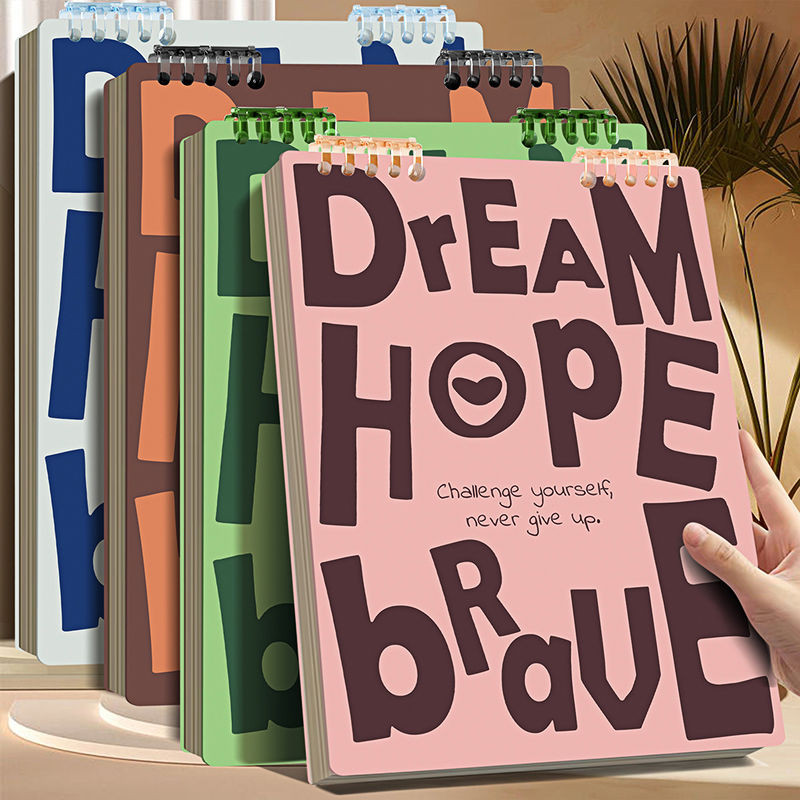 

【4883Pembelian Kembali Kedua】Buku Catatan Flip-Up Loose-Leaf untuk Mahasiswa, Gaya Vintage, Buku Kerja Spiral Bernilai Tinggi