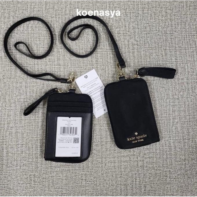 

TERMURAH - ks kate spadeoriginal chelsea nylon id lanyard black new