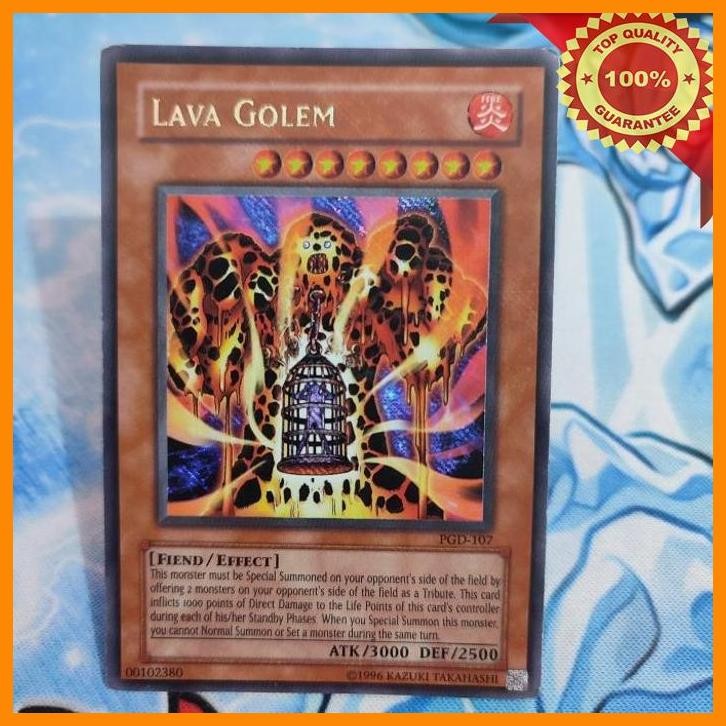 (JPR) YUGIOH LAVA GOLEM PGD SECRET RARE PLAYED ORIGINAL