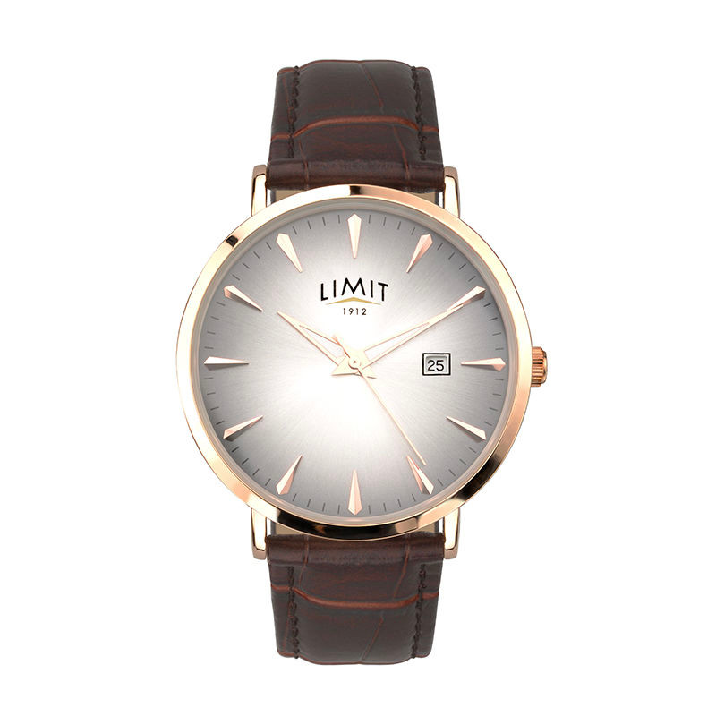 Swiss Jam Tangan Bisnis Ultra Tipis Pria, Arloji Tempramen Sederhana Sabuk Emas Mawar Trendi