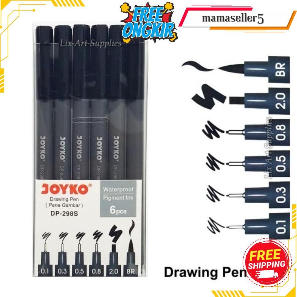 

Drawing Pen /Pena Gambar Joyko Set Waterproof Dp-298S Bisa Cod