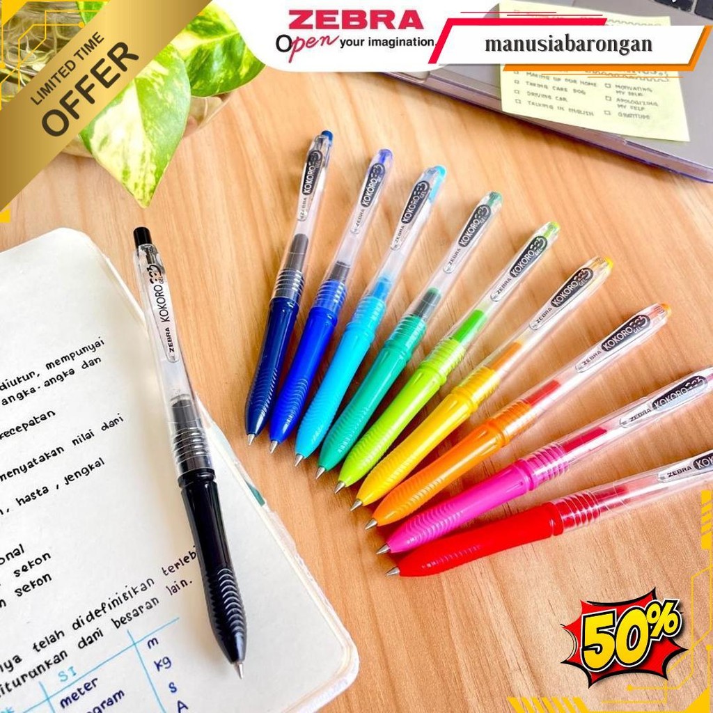 

Ballpoint / Pulpen Zebra Kokoro Gel Pen 0.5 Siap Kirim