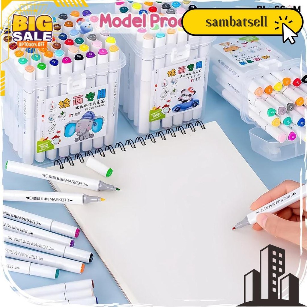

Spidol Warna Spidol Sketch Marker Spidol Warna 2In1 Spidol Sketsa Double Pen Blossom Kids Cod