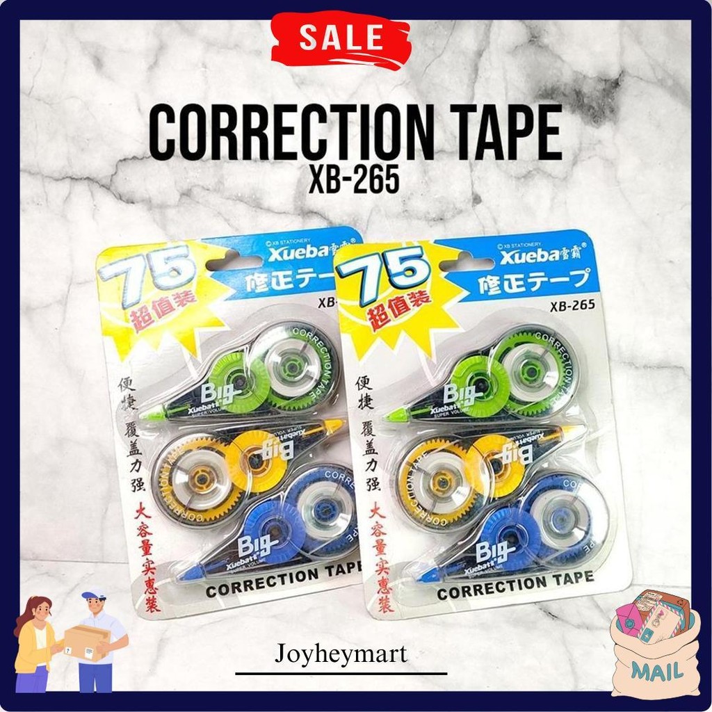 

3Pcs Correction Tape Xb265 / Correction Tape Office Termurah Banget